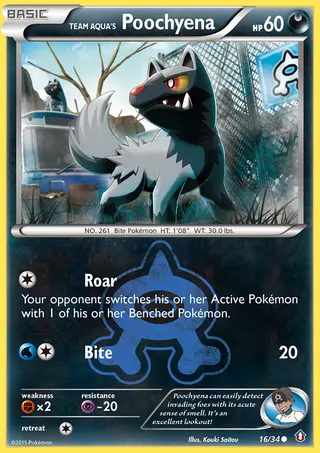 Carta Poochyena da Equipe Aqua