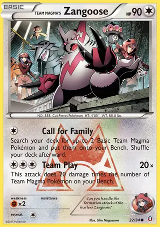 Carta Zangoose da Equipe Magma