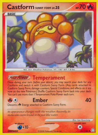 Carta Castform Sunny Form