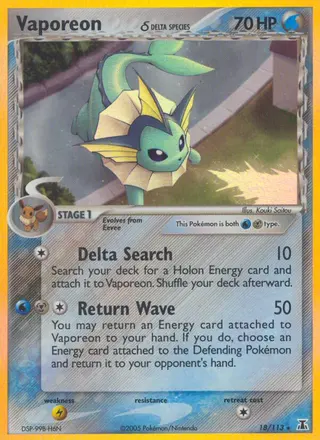Carta Vaporeon δ