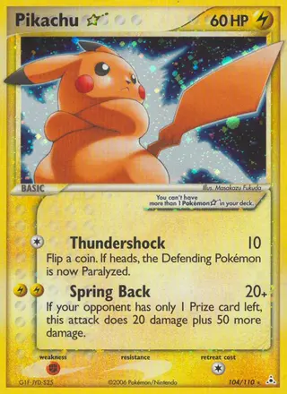 Carta Pikachu Star