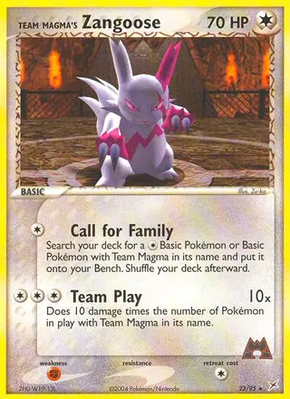 Carta Team Magma's Zangoose