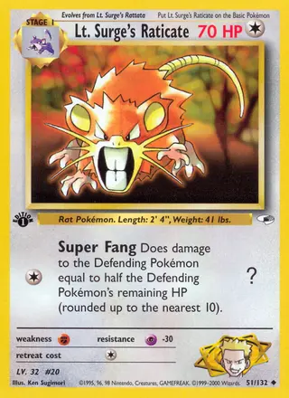 Carta Lt. Surge's Raticate