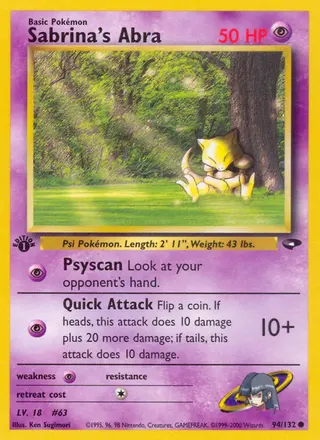 Carta Sabrina's Abra