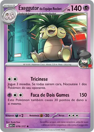 Carta Exeggutor da Equipe Rocket