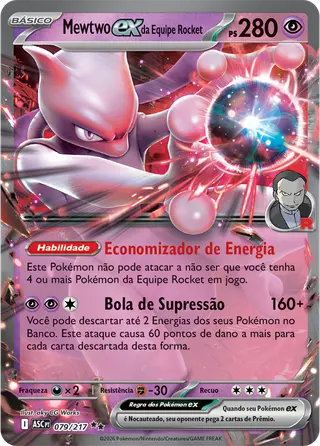 Carta Mewtwo ex da Equipe Rocket