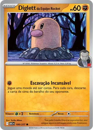 Carta Diglett da Equipe Rocket