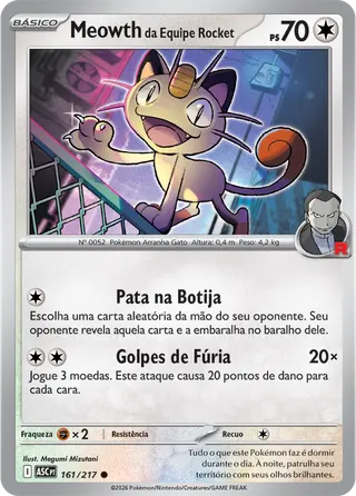 Carta Meowth da Equipe Rocket