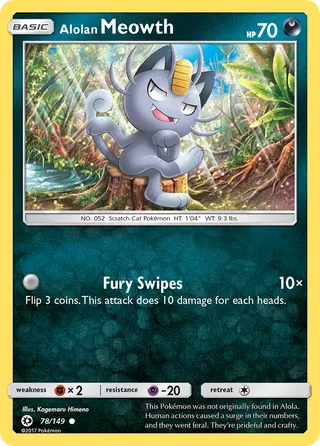 Carta Meowth de Alola