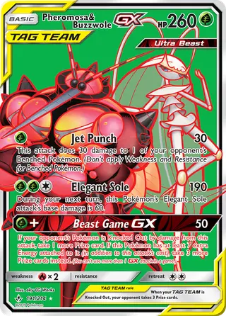 Carta Pheromosa e Buzzwole GX