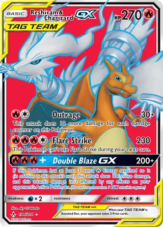 Carta Reshiram e Charizard GX