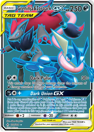 Carta Greninja e Zoroark GX