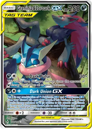 Carta Greninja e Zoroark GX