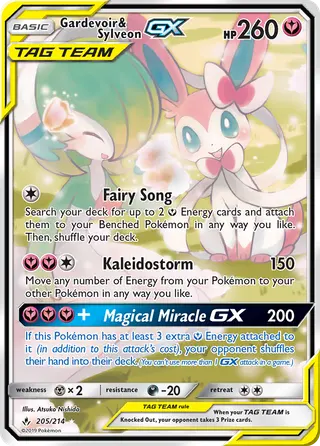 Carta Gardevoir e Sylveon GX
