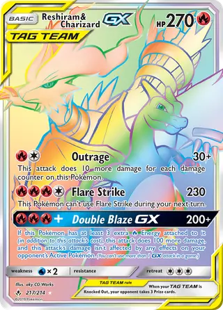 Carta Reshiram e Charizard GX