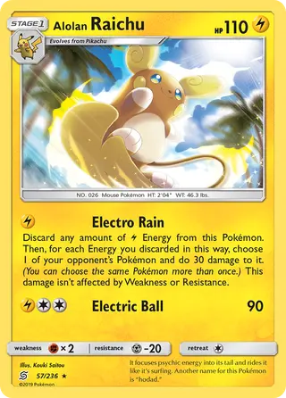 Carta Raichu de Alola