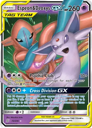 Carta Espeon e Deoxys GX