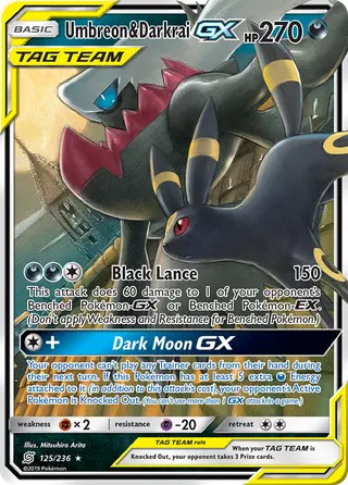 Carta Umbreon e Darkrai GX