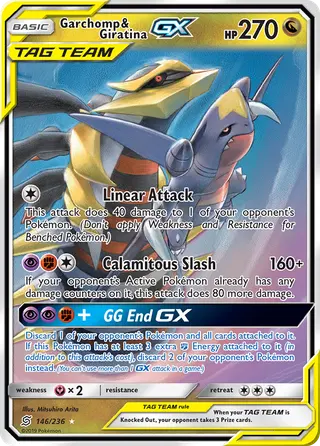 Carta Garchomp e Giratina GX