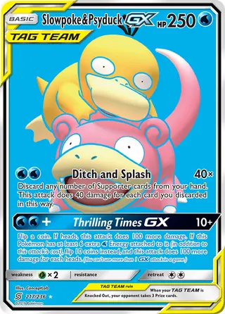 Carta Slowpoke e Psyduck GX