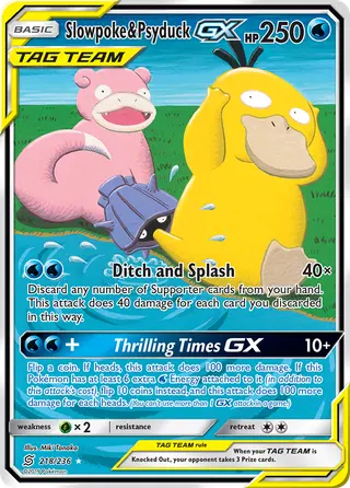 Carta Slowpoke e Psyduck GX