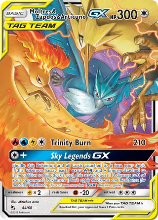 Carta Moltres & Zapdos & Articuno GX