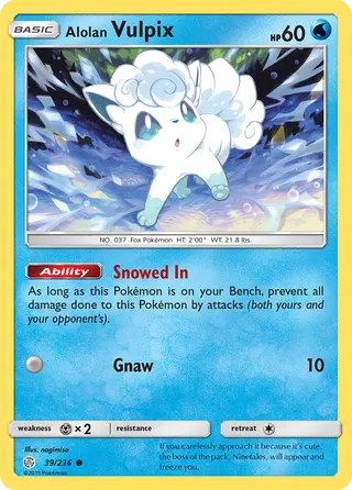 Carta Vulpix de Alola