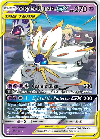 Carta Solgaleo e Lunala GX
