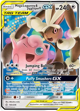 Carta Mega Lopunny e Jigglypuff GX