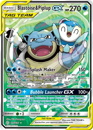 Carta Blastoise e Piplup GX