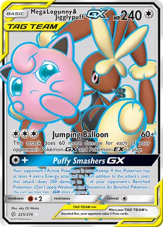 Carta Mega Lopunny e Jigglypuff GX