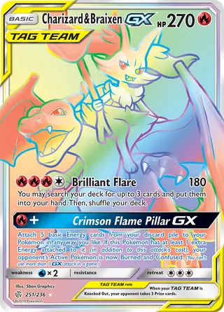 Carta Charizard e Braixen GX