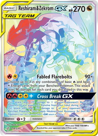 Carta Reshiram e Zekrom GX