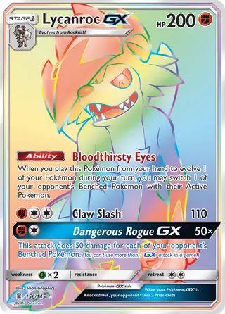 Carta Lycanroc GX