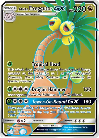 Carta Exeggutor de Alola GX