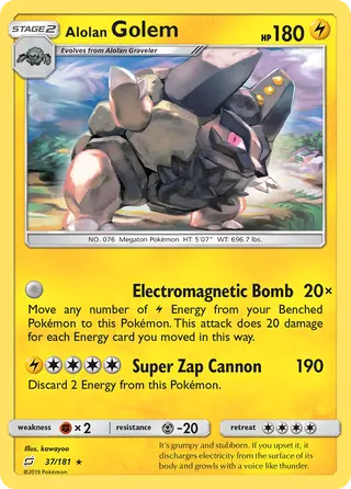 Carta Golem de Alola