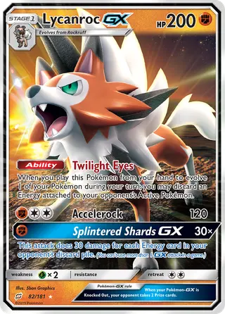 Carta Lycanroc GX