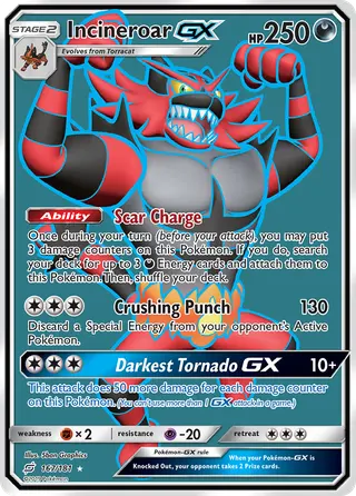 Carta Incineroar GX