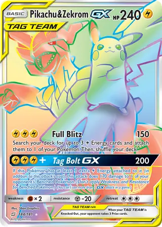 Carta Pikachu e Zekrom GX