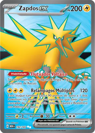 Carta Zapdos ex
