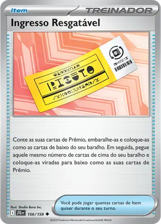 Carta Ingresso Resgatável