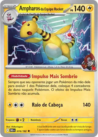 Carta Ampharos da Equipe Rocket