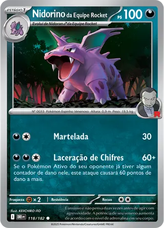 Carta Nidorino da Equipe Rocket