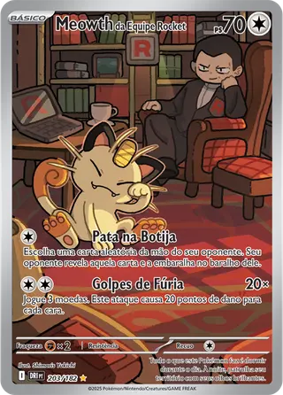 Carta Meowth da Equipe Rocket