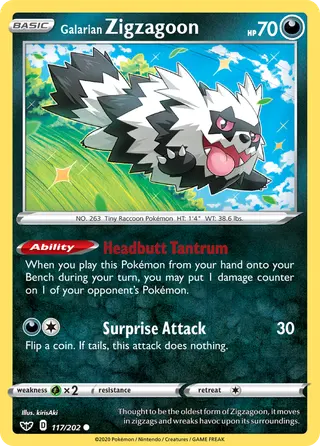 Carta Zigzagoon de Galar