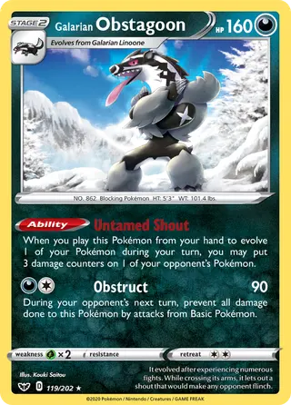 Carta Obstagoon de Galar