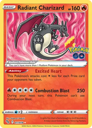 Carta Charizard Radiante