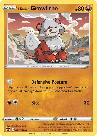 Carta Growlithe de Hisui