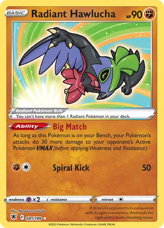Carta Hawlucha Radiante