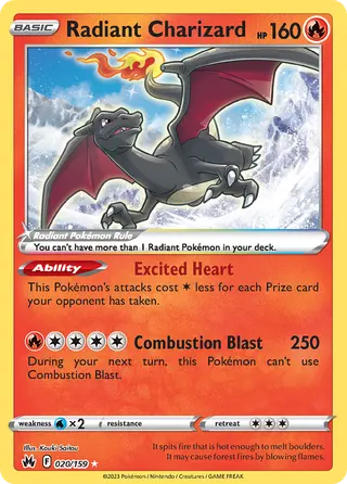 Carta Charizard Radiante